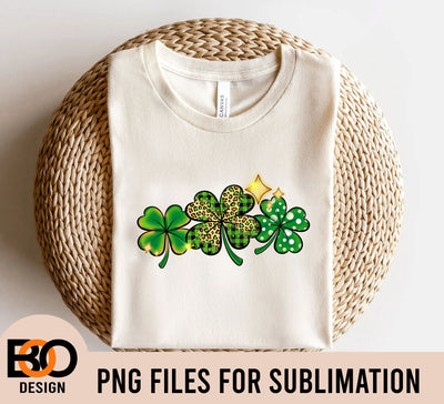 Shamrock St Patricks Day Png, Clover Lucky Plaid Leopard Buffalo Png, Clover Png, Shamrock Png, Leopard Shamrock Png Sublimation BOO-design 