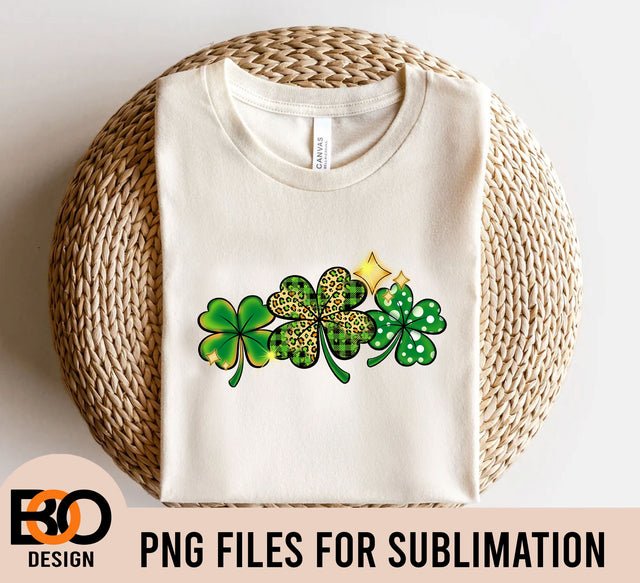 Shamrock St Patricks Day Png, Clover Lucky Plaid Leopard Buffalo Png, Clover Png, Shamrock Png, Leopard Shamrock Png Sublimation BOO-design 