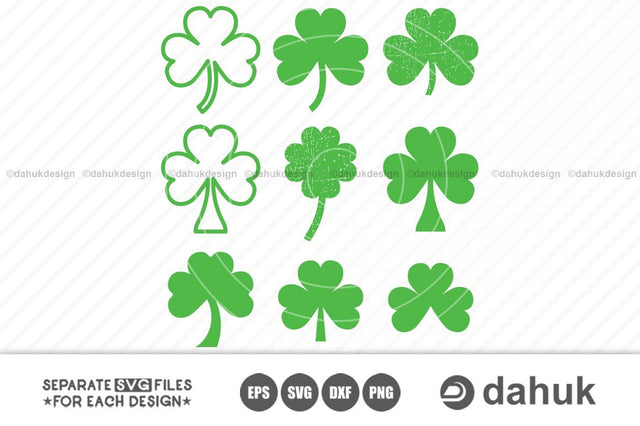 Shamrock svg, Shamrock clipart, Shamrock vector, Shamrock Logo, Silhouette, Studio Files for Cricut, Svg, Eps, Dxf, Png, Cricut, Cut File SVG dahukdesign 