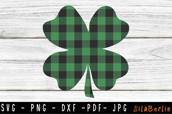 Shamrock SVG, St. Patrick's Day SVG, Irish svg, Clover svg, Saint Patrick's Day, Lucky svg, Buffalo Plaid Svg SVG SilaBerlin 