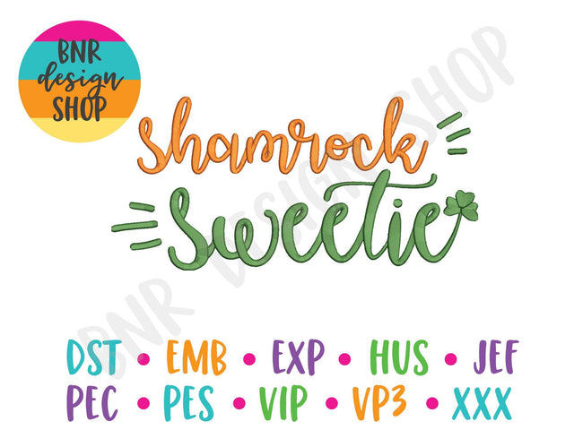 Shamrock Sweetie Machine Embroidery Design Embroidery/Applique BNRDesignShop 