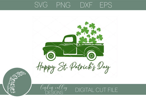 Shamrock Vintage Truck SVG|Farmhouse Truck|St Patrick's Day SVG Linden Valley Designs 