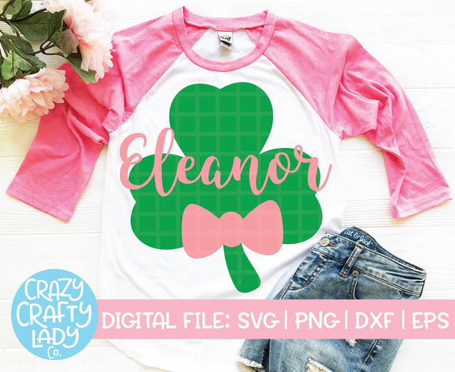 Shamrock with Bow SVG Crazy Crafty Lady Co. 