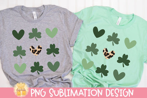 Shamrock with Heart | St Patrick's Day Sublimation PNG Sublimation Cheese Toast Digitals 