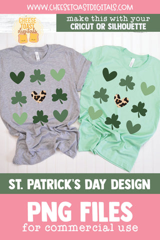 Shamrock with Heart | St Patrick's Day Sublimation PNG Sublimation Cheese Toast Digitals 