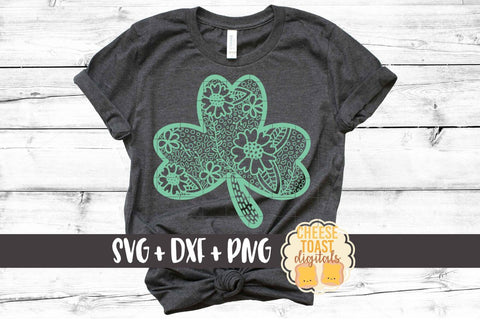 Shamrock - Zen Doodle - St. Patrick's Day SVG PNG DXF Cut Files SVG Cheese Toast Digitals 