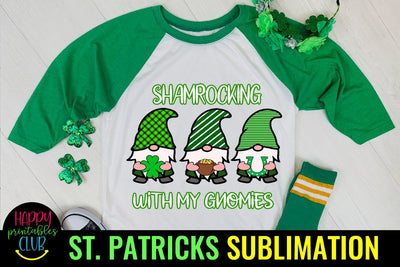 Shamrocking With My Gnomies St Patricks Day Sublimation PNG Sublimation Happy Printables Club 
