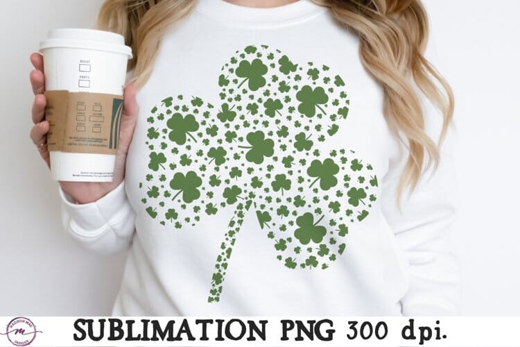 Shamrocks Sublimation PNG- Saint Patrick’s Day Design SVG Madison Mae Designs 
