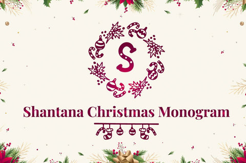 Shantana Christmas Monogram Font Attype studio 