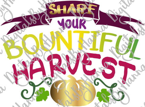 Share Your Bountiful Harvest Happy Thanksgiving Print & Cut SVG Digitals by Hanna 