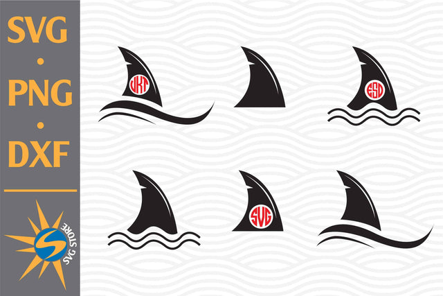 Shark Fin Monogram SVG, PNG, DXF Digital Files Include SVG SVGStoreShop 