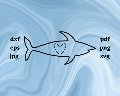 Shark Heart SVG Cut File SVG Northern Light SVG 