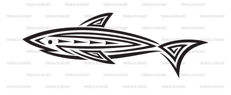 Shark in tribal tattoo style SVG TribaliumArtSF 