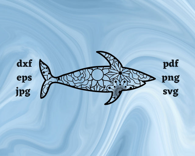 Shark Mandala SVG Cut File SVG Northern Light SVG 