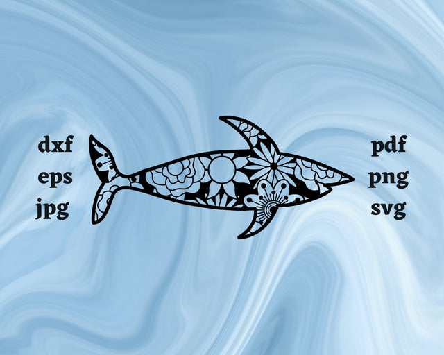 Shark Mandala SVG Cut File SVG Northern Light SVG 