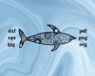 Shark Mandala SVG Cut File SVG Northern Light SVG 