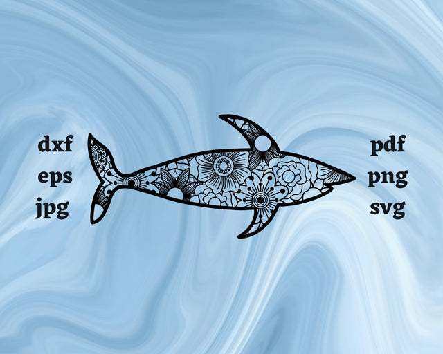 Shark Mandala SVG Cut File SVG Northern Light SVG 