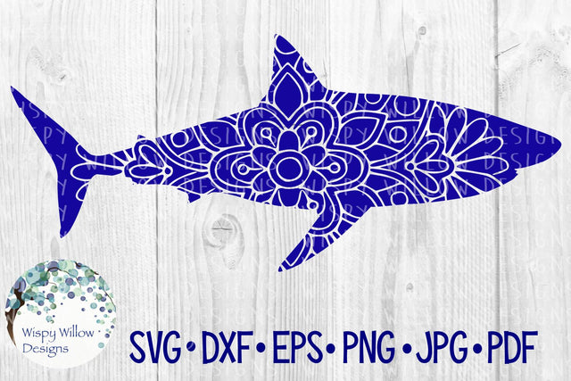 Shark Mandala SVG Wispy Willow Designs 