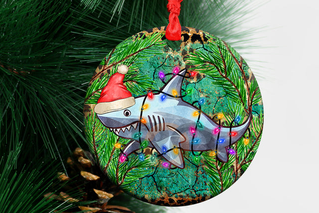 Shark Ornament, love Shark Christmas hanging Ornament, Shark Hanging Ornament, funny Shark Ornament Decor Lovers Sublimation BOO-design 