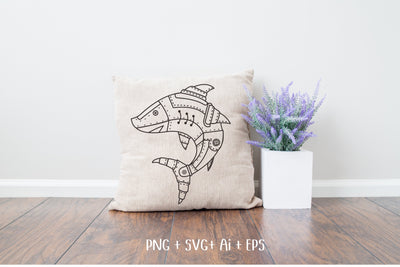 Shark Steampunk style SVG T-shirt Design SVG Aisyah 