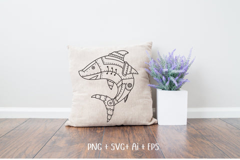 Shark Steampunk style SVG T-shirt Design SVG Aisyah 