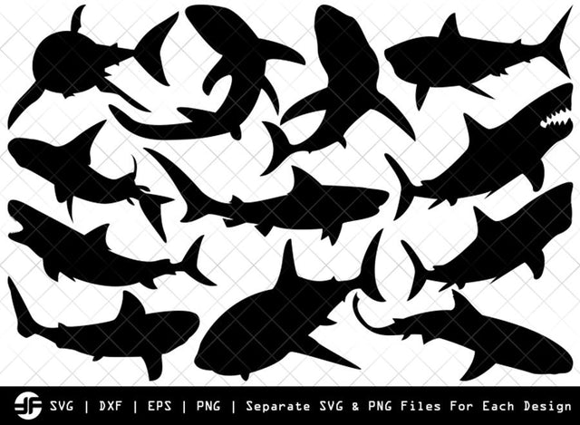 Shark SVG | Sea Fish SVG | Silhouette Bundle | SVG Cut File SVG ETC Craft 