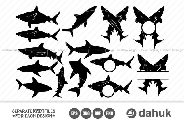 Shark svg | Shark Logo | Shark Cros svg | Cut file, for silhouette, svg, eps, dxf, png, clipart, cricut design space SVG dahukdesign 