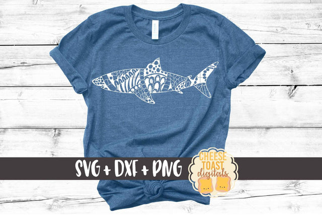 Shark - Zen Doodle Art - Animal SVG PNG DXF Files SVG Cheese Toast Digitals 