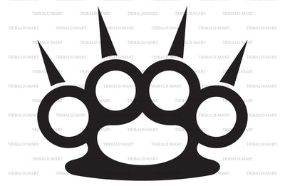 Sharp Thin Steel Brass Knuckle SVG TribaliumArtSF 
