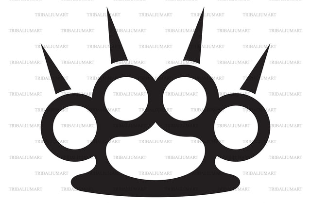 Sharp Thin Steel Brass Knuckle SVG TribaliumArtSF 