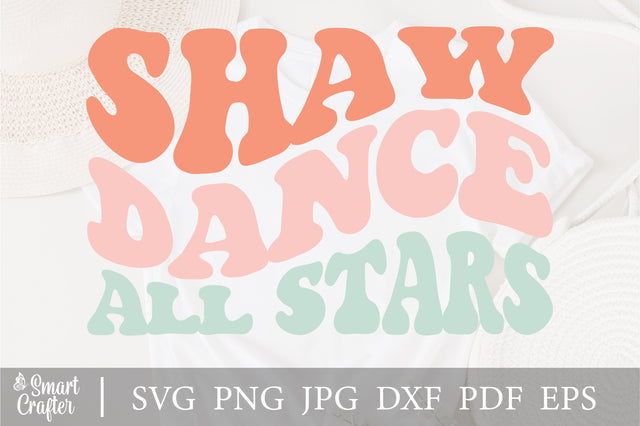 Shaw Dance All Stars svg, wavy style svg, EPS PNG Cricut Instant Download SVG Fauz 