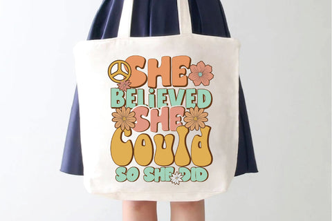 She Believed She Could Retro Sublimation Design Sublimation Creativeart88 