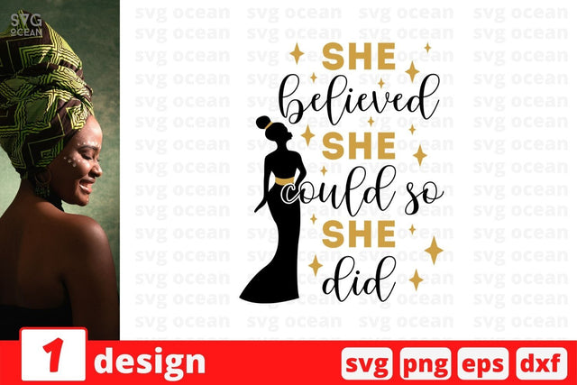 She believed she could so she did SVG Cut File SVG SvgOcean 