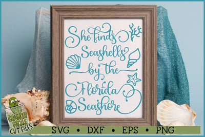 She Finds Seashells by the Florida Seashore SVG SVG Crunchy Pickle 