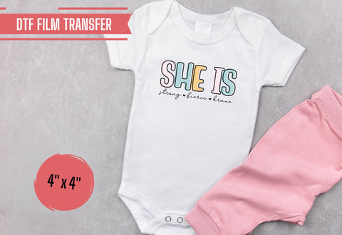 She Is Brave DTF Transfer Physical So Fontsy Direct to Film Transfer Shop 4x4