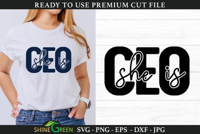 She is CEO | Small Business SVG SVG Shine Green Art 