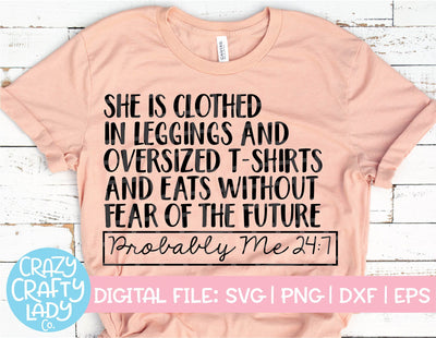 She Is Clothed in Leggings SVG Crazy Crafty Lady Co. 
