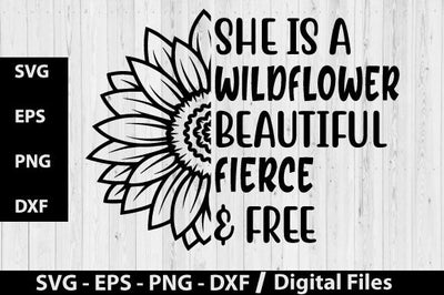 she is like a wildflower beautiful fierce and free svg SVG Svgcraft 