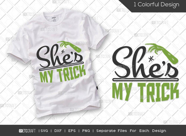 She Is My Trick SVG Cut File | Halloween Svg | Boy Shirt Svg | Halloween Couples Svg | Boo Svg | Ghost Svg | Halloween T-shirt Design SVG ETC Craft 