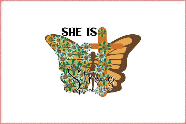 She Is Strong Proverbs 31:25 Embroidery/Applique FONTS Creativeart88 