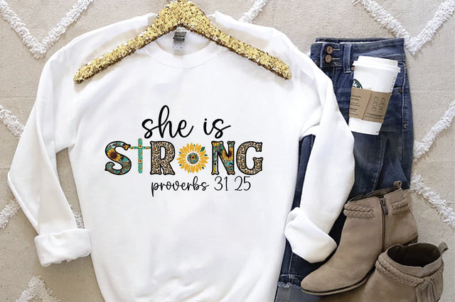 She Is Strong Proverbs 31:25 Mock Up Photo Creativeart88 
