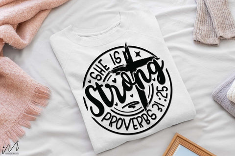 She is strong proverbs svg, Christian t-shirt Svg, Religious Svg, Faith t shirt Svg, Jesus Svg, Bible Verse, God svg,Faith Svg, Digital files Forgiven Svg, Self Love Svg, Motivational quote Svg SVG Isabella Machell 