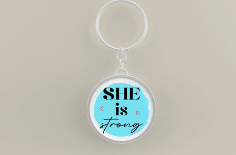 She Is Strong, Round Key ring SVG SVG MD mominul islam 