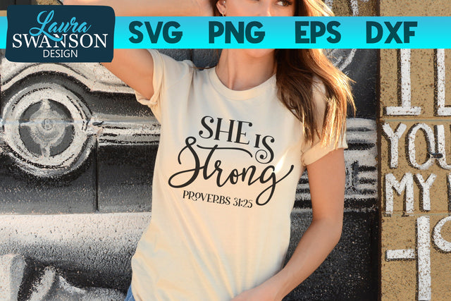 She is Strong SVG Cut File SVG Laura Swanson Design 