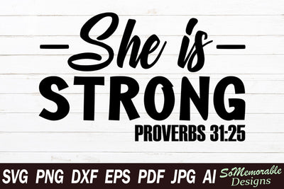 She Is Strong SVG SoMemorableDesigns 