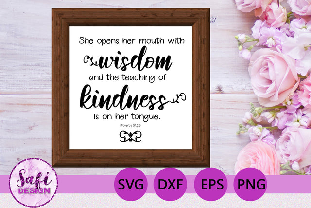 She Opens Her Mouth Bible Verse SVG SVG Safi Design 