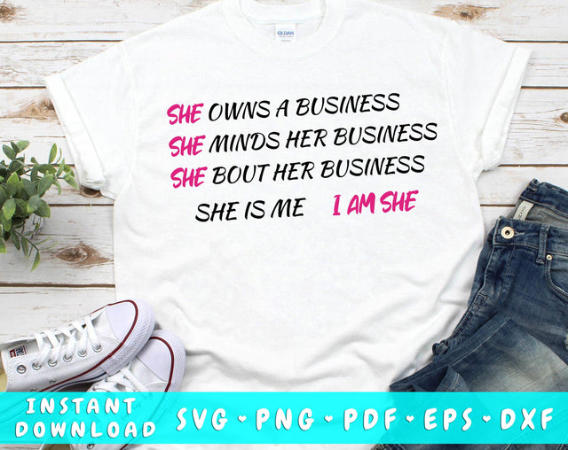 She Owns A Business SVG SVG HappyDesignStudio 