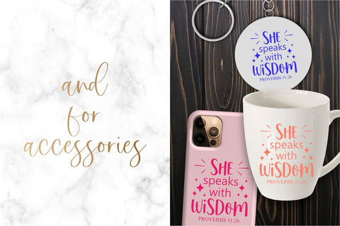She speaks with wisdom, Christian SVG, Bible Verse SVG, Empowered Woman, SVG Cut File, Christian Sayings for Women, Motivational SVG, Inspirational SVG, Proverbs, SVG for Shirts, Spiritual SVG, SVG Cut File, Religious SVG, Scripture SVG SVG KatineDesign 