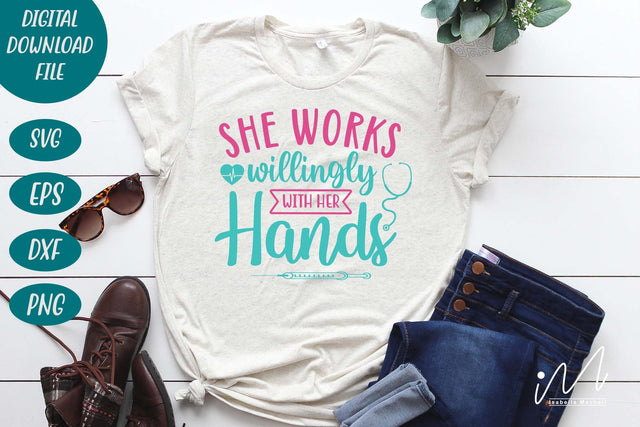 she works willingly with her hands svg SVG Isabella Machell 