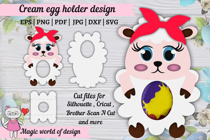 Sheep egg holder designs svg, paper craft template svg SVG Magic world of design 
